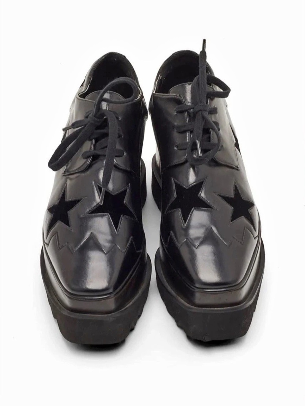 Stella McCartney Elyse Star Platform Lace-Up Shoes Black EU 35